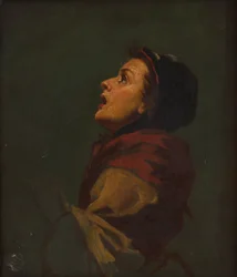 Studio di una Donna che Guarda il Cielo