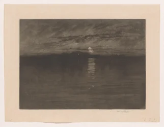 Paesaggio notturno con un lago