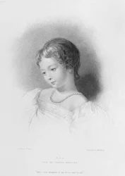 Ritratto di Augusta Ada Byron (1815-52) inciso da W. H. Mote (fl.1842-64)