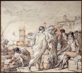 Commercianti sui moli del porto di Marsiglia