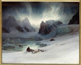 Baia di Magdalena vista dalla penisola della tomba, Spitsbergen settentrionale. Effetto dell