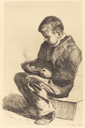 Ragazzo che mangia la zuppa
