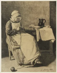 Serva che lavora a maglia, 1861