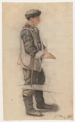 Il Portatore di Barella Studio per Le Couvreur tombé, 1876