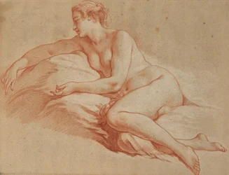 Boucher - Donna nuda reclinata rivolta verso sinistra