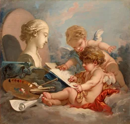 Amorini. Allegoria della pittura