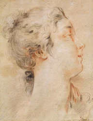 Testa di donna girata a destra