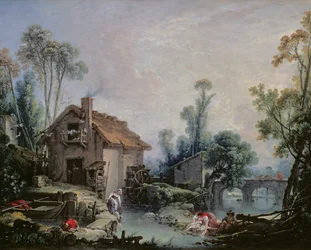 Paesaggio con un mulino ad acqua, 1755