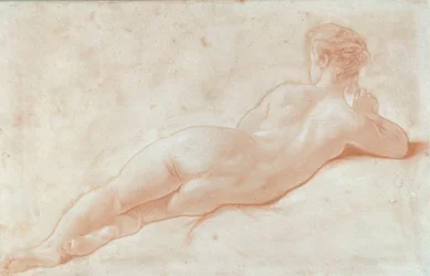 Nudo di donna sdraiata di schiena
