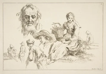 Foglio di schizzi, ca. 1735