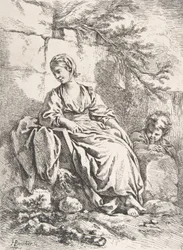 La giovane ragazza che riposa