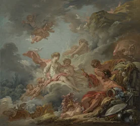 Vulcano che presenta armi a Venere per Enea, 1756