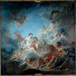Vulcano presenta a Venere le armi per Enea