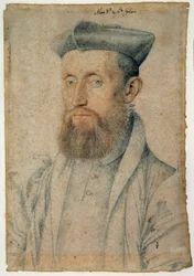 Ritratto di Mellin de Saint-Gelais (1495-1558), poeta francese. Disegno a sanguigna e pietra nera di François Clouet (1515-1572), circa 1500. Chantilly, Museo Condé