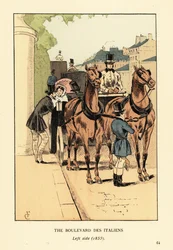 Carrozze alla moda sul Boulevard des Italiens, lato sinistro