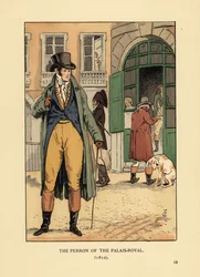 Gentiluomo alla moda davanti all