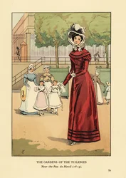 Donna che passeggia nei Giardini delle Tuileries, vicino alla rue de Rivoli