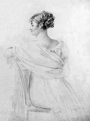 Ritratto della signora Récamier, gesso nero, lumeggiature ad acquerello, di François Gérard.