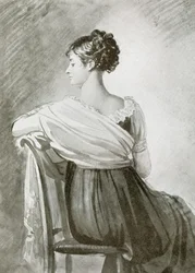 Ritratto della signora Récamier, gesso nero, lumeggiature ad acquerello, di François Gérard.
