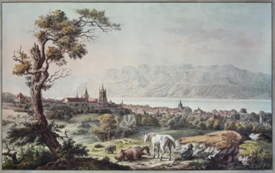 Vista di Losanna da Beaulieu (Blick von Beaulieu auf Lausanne)