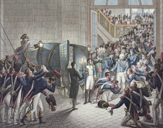 Partenza di Luigi XVIII (1755-1824) Re di Francia e Navarra, dalle Tuileries, 19 marzo 1815