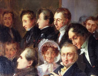 Lezione nel foyer della Comédie-Française, 26 maggio 1828, c.1830 (dettaglio)