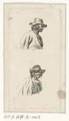 Due busti di uomini, con cappello
