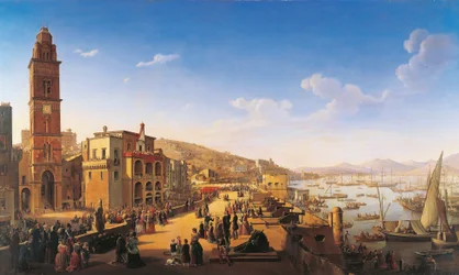 Pio IX benedice la famiglia reale dei Borbone di Napoli
