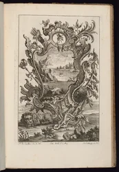 Cartiglio con carquois e leone, Livre de Cartouches Irréguliers (Libro di cartigli irregolari)