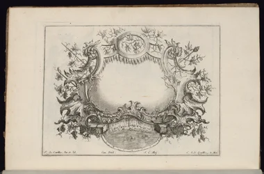 Cartouche con Foglie di Vite e Uva, Livre de Cartouches Réguliers