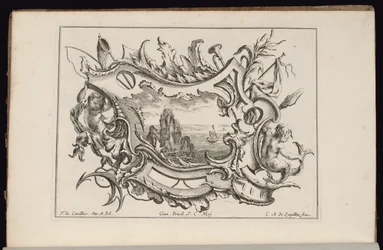 Cartiglio con Giovani Tritoni, Livre de Cartouches Irréguliers (Libro di Cartigli Irregolari)