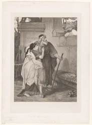 Edipo cieco guidato da Antigone