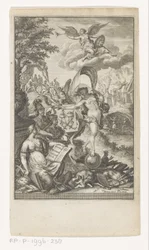 Allegoria della vittoria sulla Macedonia (frontespizio per: Marcus Iunianus Iustinus e Abraham Gronovius, Iustini Historiae Philippicae, 1719)