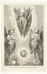 Tre serafini in diverse forme Varie raffigurazioni dei cherubini (titolo sull