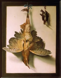 Trompe d’oeil con uccelli morti