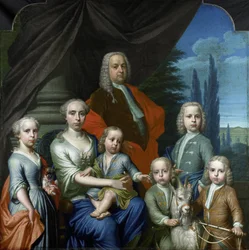 Willem Philip Kops (1695-1756), con sua moglie e i suoi figli