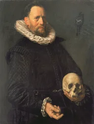 Ritratto di uomo con un teschio, circa 1611-12