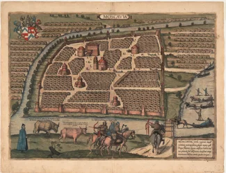 Mappa di Mosca del XVI secolo Da: Civitates orbis terrarium, 1575