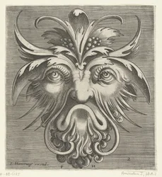 Maschera con una barba riccia (Pourtraicture ingenieuse de plusieurs facons de masques... serie)