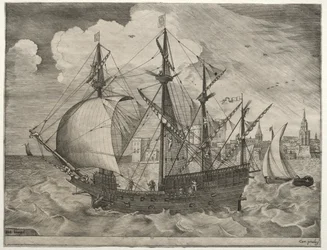 Imbarcazioni a vela: Quattro alberi armati che salpano, 1561-65