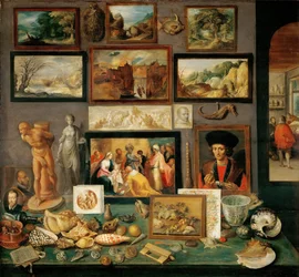 Il gabinetto del collezionista - Frans Francken il Giovane (1581-1642). Olio su legno, circa 1620-1625. Dimensioni: 74 x 78 cm. Museo di Storia dell