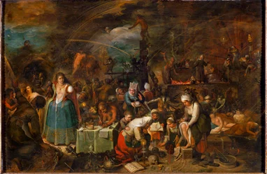 Assemblea delle streghe (dipinto su legno di quercia)