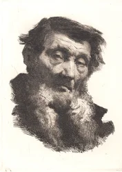 Vecchio con barba grigia divisa