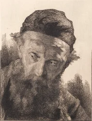 Vecchio barbuto con calotta nera