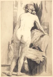 Lastra di prova: donna nuda vista da dietro, in piedi