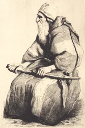 Figura di studio: Vecchio barbuto in abito orientale