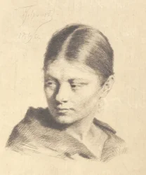 Giovane ragazza che guarda di lato