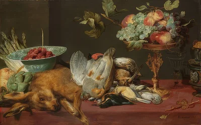 Natura morta con selvaggina e frutta