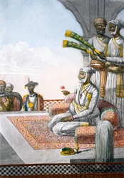Un raja con il seguito, da «Les Hindous ou la Description de leurs Moeurs, Coutumes et Cérémonies», pubblicato nel 1808-12