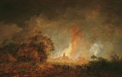 Grande incendio notturno